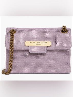 Kurt Geiger London Small Shoreditch Lilac Crystal Crossbody Bag NWT
